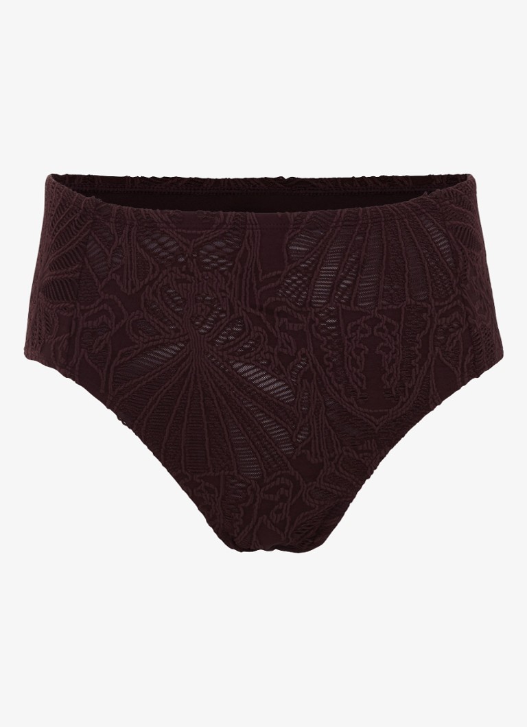 Phase Eight Dames High waisted bikinislip met broderie in de kleur Bruin