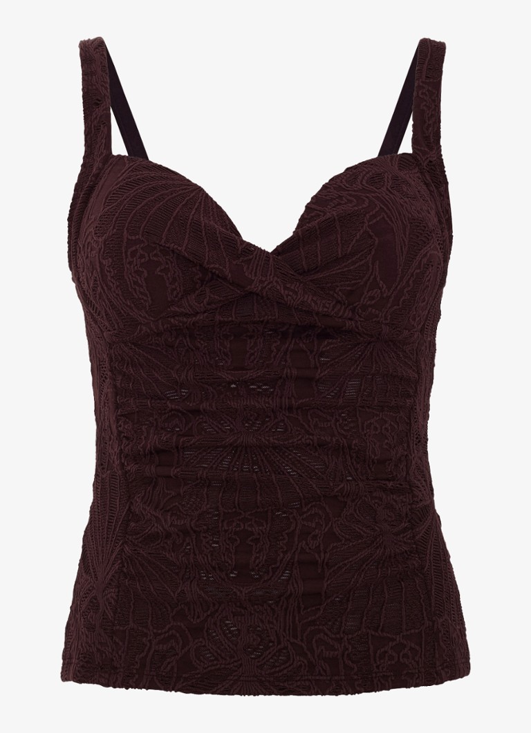 Phase Eight Dames Tankini met broderie in de kleur Bruin