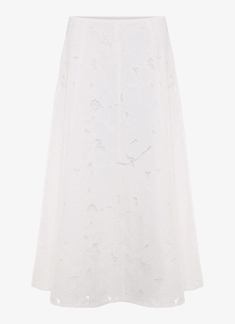 Phase Eight Dames Marina maxi rok met broderie in de kleur Ivoor