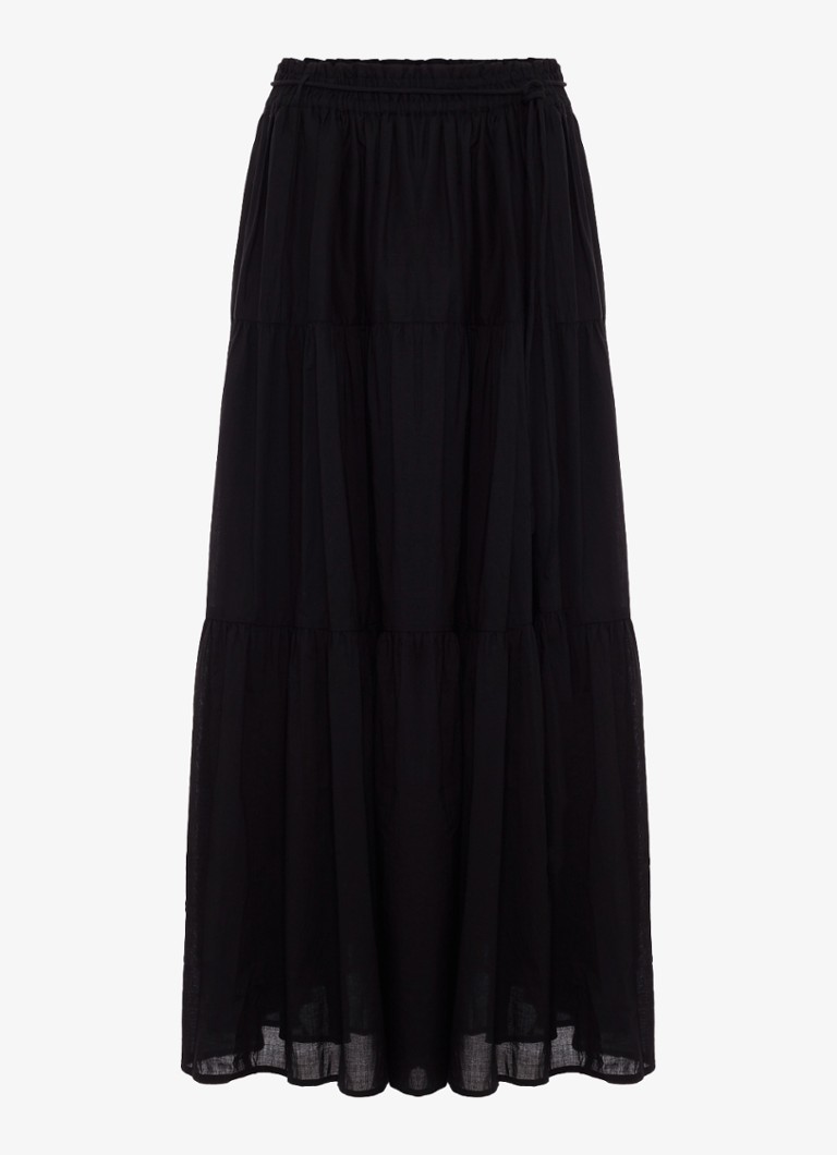 Phase Eight Dames Alva maxi rok met plooien in de kleur Zwart