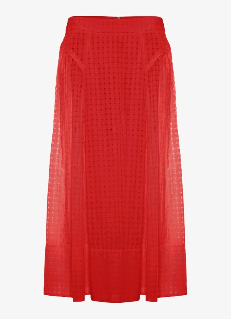 Phase Eight Dames Midi rok met steekzakken in de kleur Rood