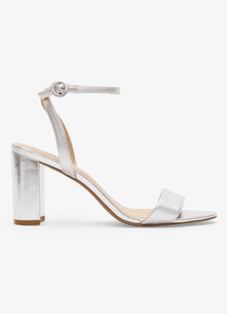 Phase Eight Dames Sandalette van leer met metallic finish in de kleur Zilver
