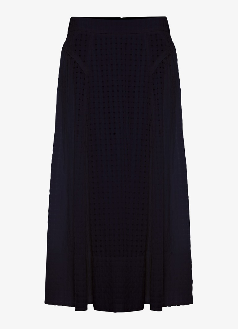 Phase Eight Dames Carey midi rok met structuur in de kleur Donkerblauw