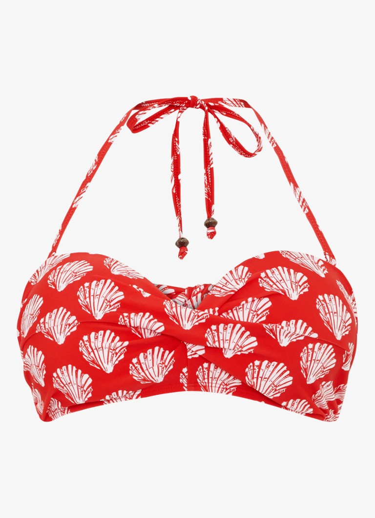 Phase Eight Dames Shell bikinitop met print in de kleur Rood