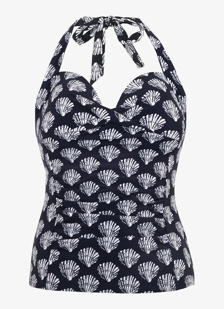 Phase Eight Dames Shell tankini met print in de kleur Donkerblauw