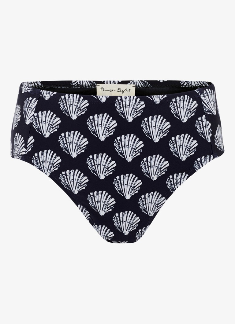 Phase Eight Dames Shell bikinislip met print in de kleur Donkerblauw