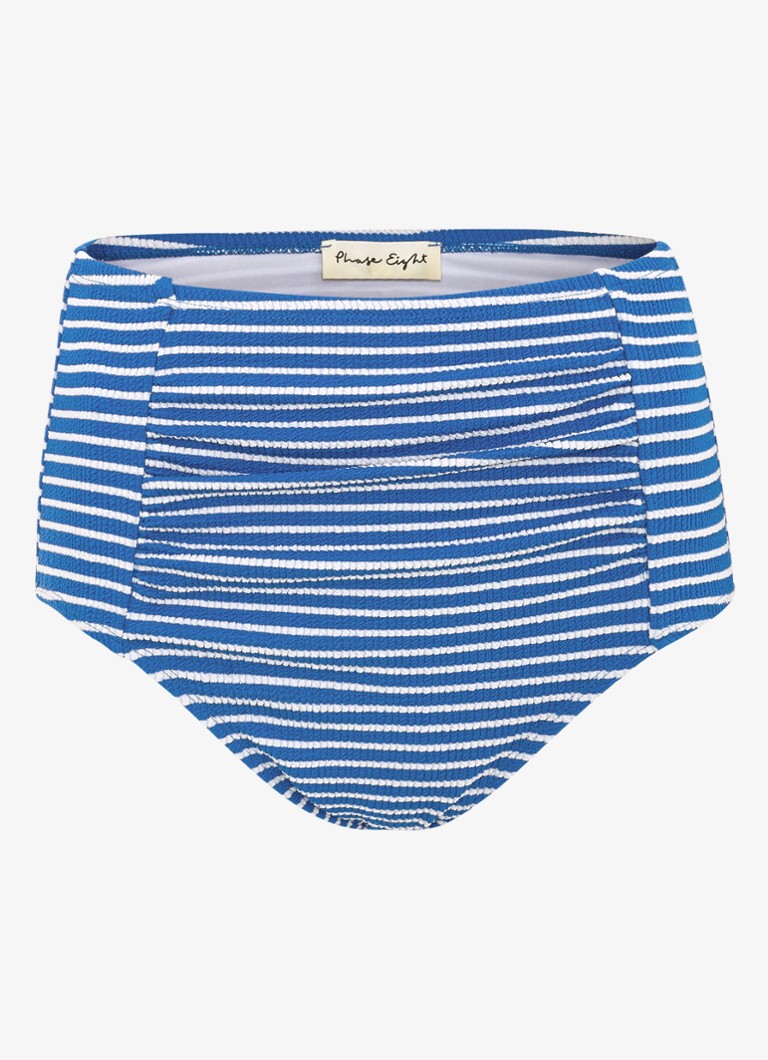 Phase Eight Dames High waisted bikinislip met streepprint in de kleur Kobaltblauw