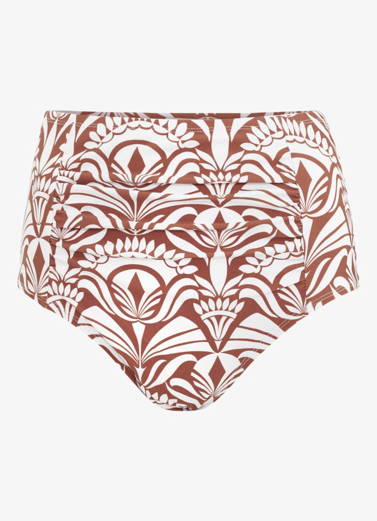 Phase Eight Dames High waisted bikinislip met print in de kleur Bruin
