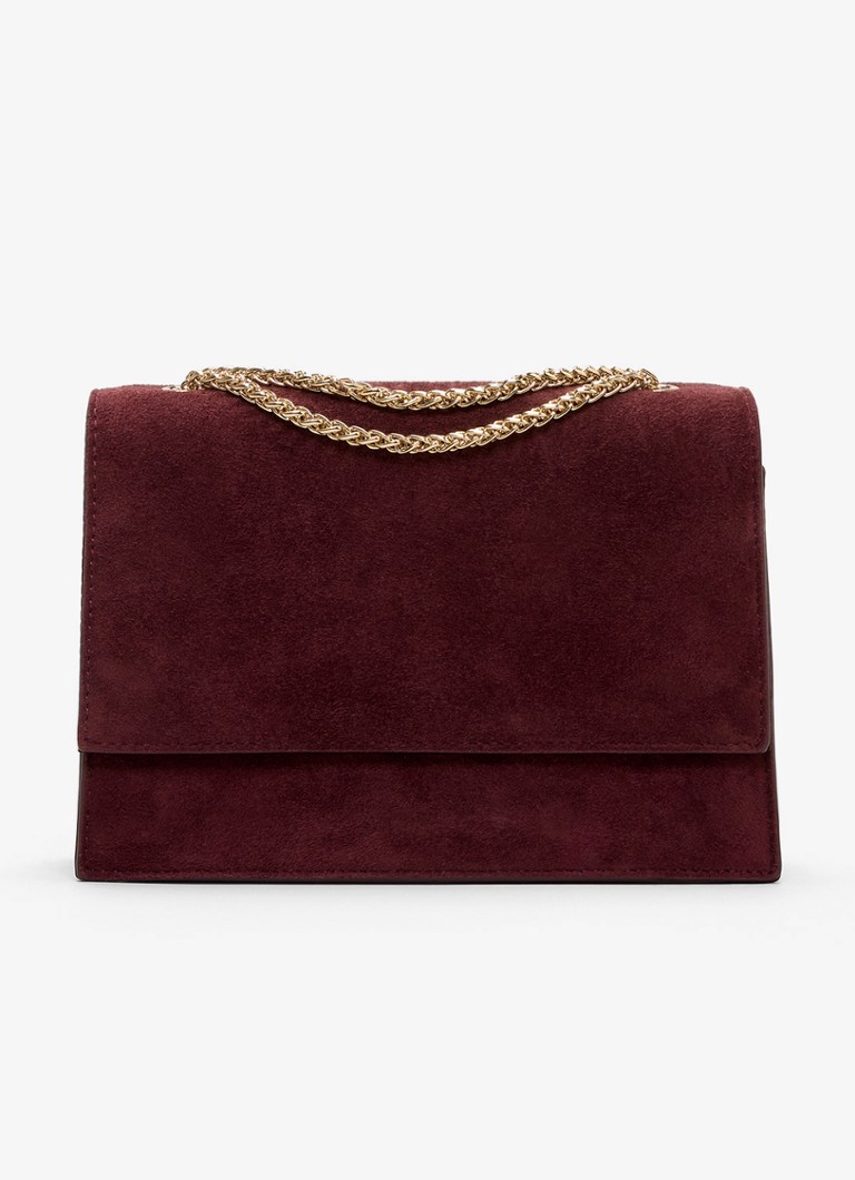 Phase Eight Dames Clutch van suéde in de kleur Bordeauxrood