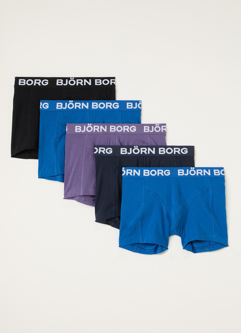 Björn Borg Jongens Boxershorts met logoband in 5-pack in de kleur Multicolor, maat: 170