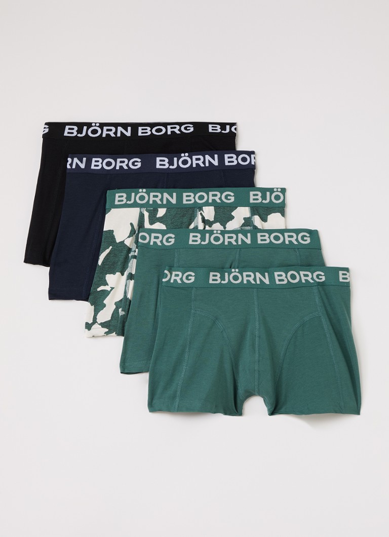 Björn Borg Jongens Boxershorts met logoband in 5-pack in de kleur Multicolor, maat: 170