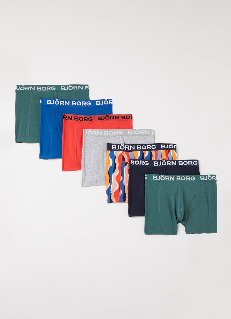 Björn Borg Jongens Boxershorts met logoband in 7-pack in de kleur Multicolor, maat: 158-164