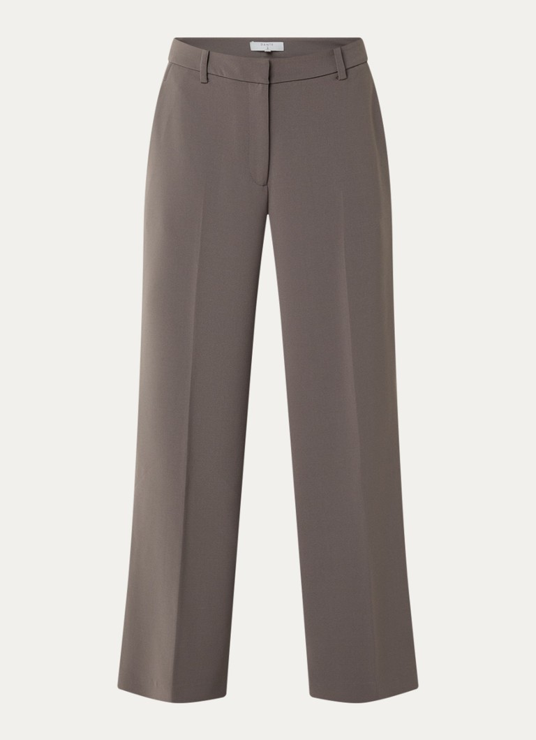 Dante 6 Dames Alain high waist wide fit pantalon met persplooi in de kleur Grijs, maat: 36