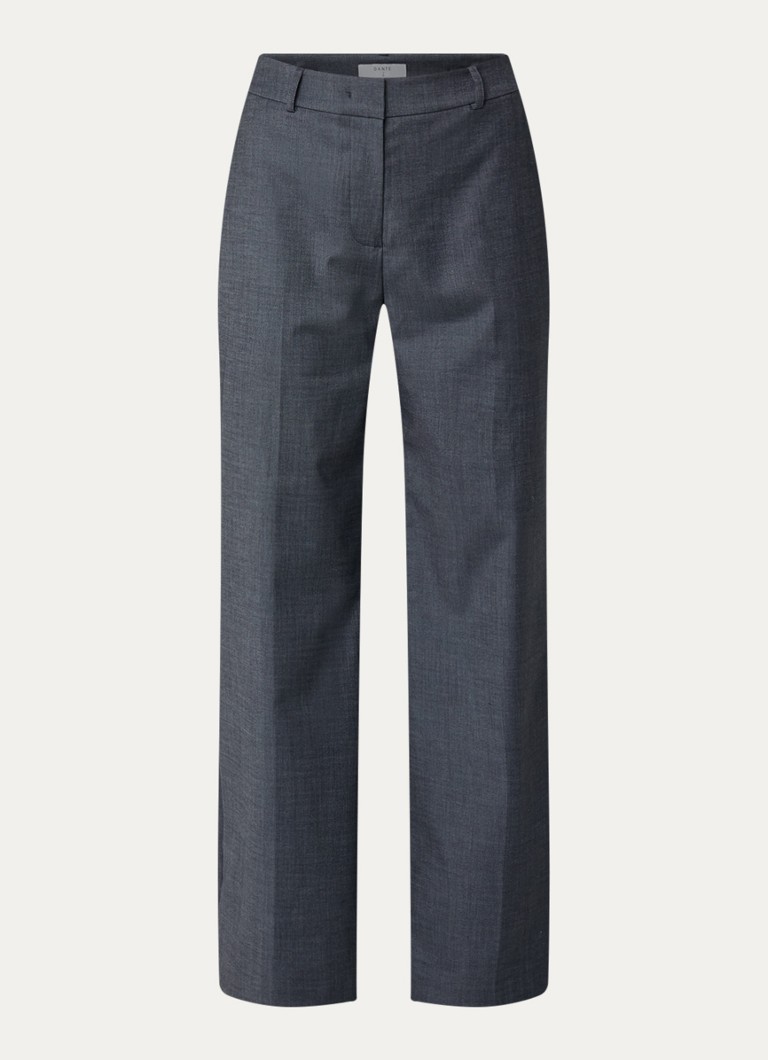 Dante 6 Dames Gomo high waist wide fit pantalon met steekzakken in de kleur Donkergrijs, maat: XL