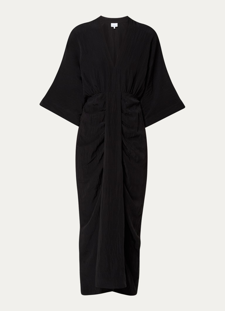 Dante 6 Dames Midi jurk met V-hals en vlindermouw in de kleur Zwart, maat: 36