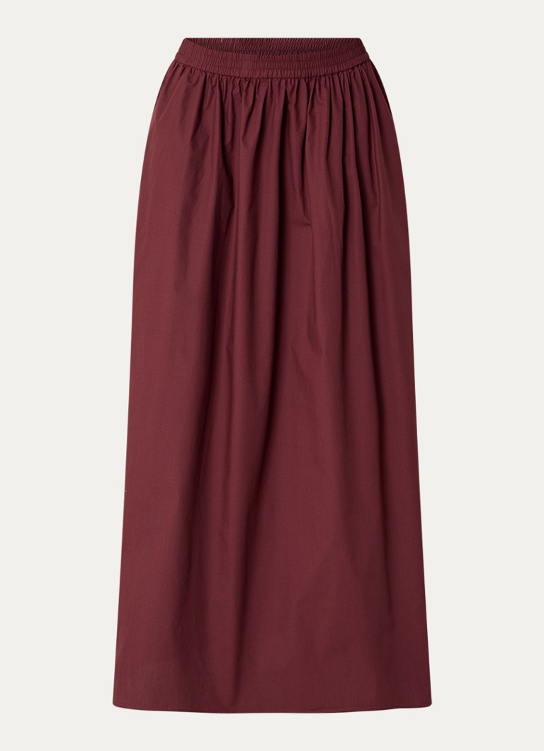 Dante 6 Dames Gisole mid waist maxi rok met split in de kleur Kastanjebruin, maat: 40