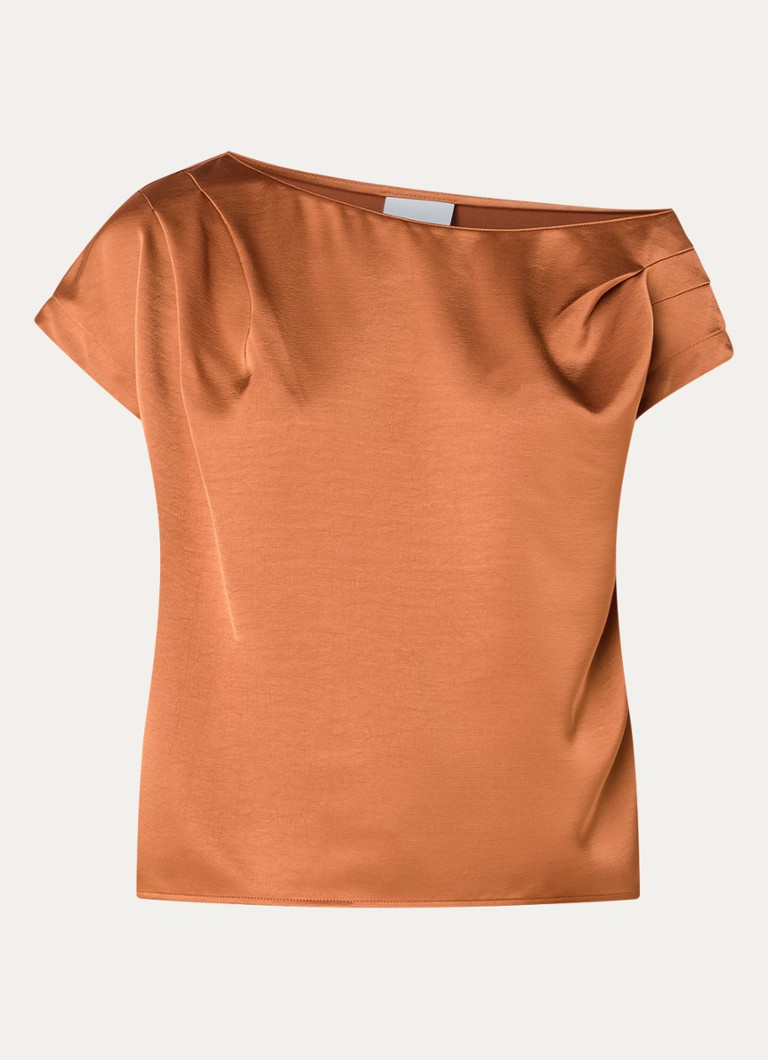 Dante 6 Dames Roam tops met asymmetrische hals in de kleur Oranjebruin, maat: 38