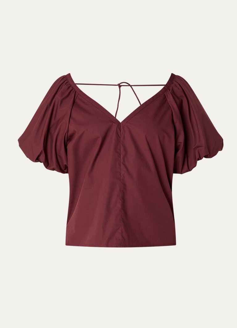 Dante 6 Dames Rosalie tuniek met pofmouw in de kleur Bordeauxrood, maat: 34