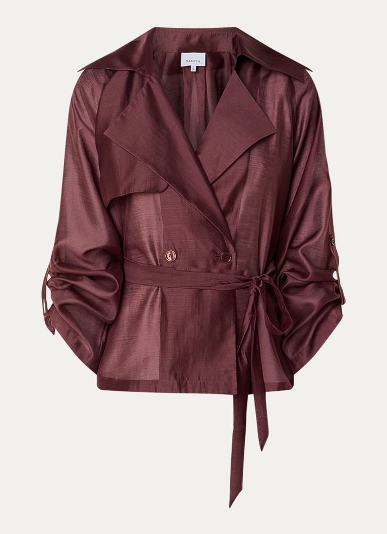 Dante 6 Dames Svea blazer met ceintuur in de kleur Kastanjebruin, maat: 38