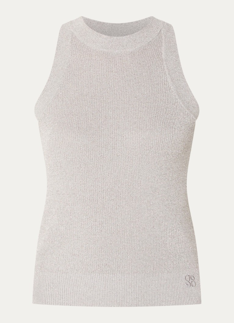 Dante 6 Dames Noki tanktop met metallic finish in de kleur Zilver, maat: XL