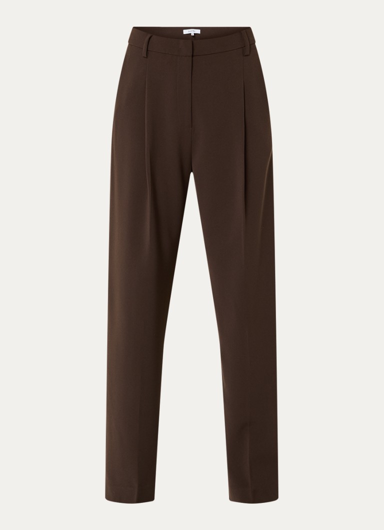 Dante 6 Dames Chad high waist loose fit broek met steekzakken in de kleur Donkerbruin, maat: 38