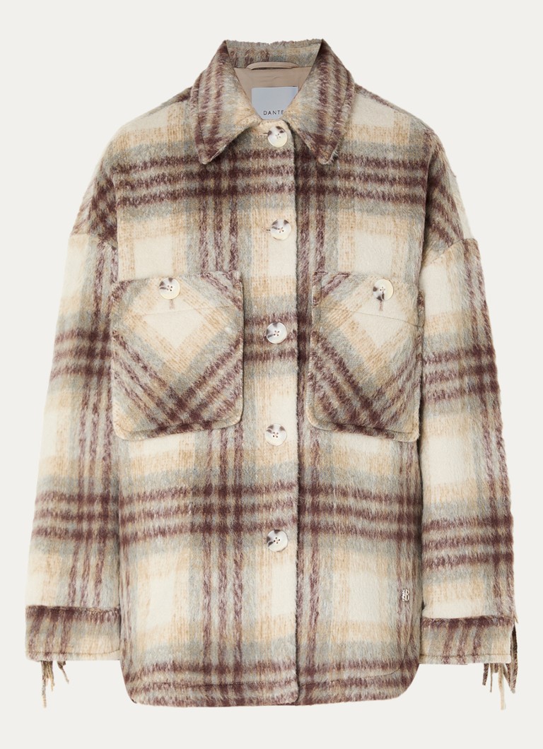Dante 6 Dames Hivora jack in alpaca wolblend met franjes in de kleur Beige, maat: 38