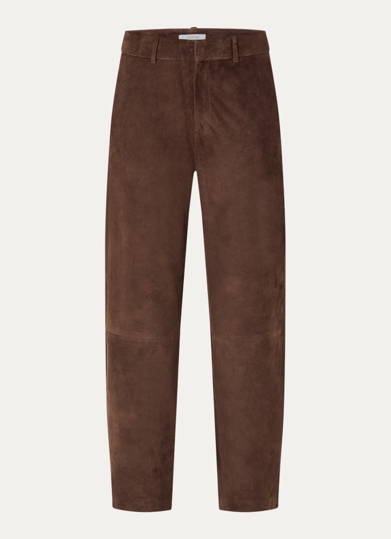 Dante 6 Dames York high waist balloon fit broek van suède in de kleur Bruin, maat: 40