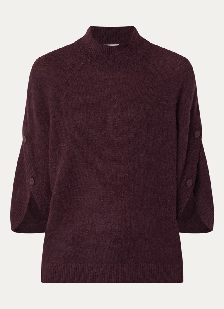 Dante 6 Dames Mahani grofgebreide trui in alpaca wolblend in de kleur Bruin, maat: M