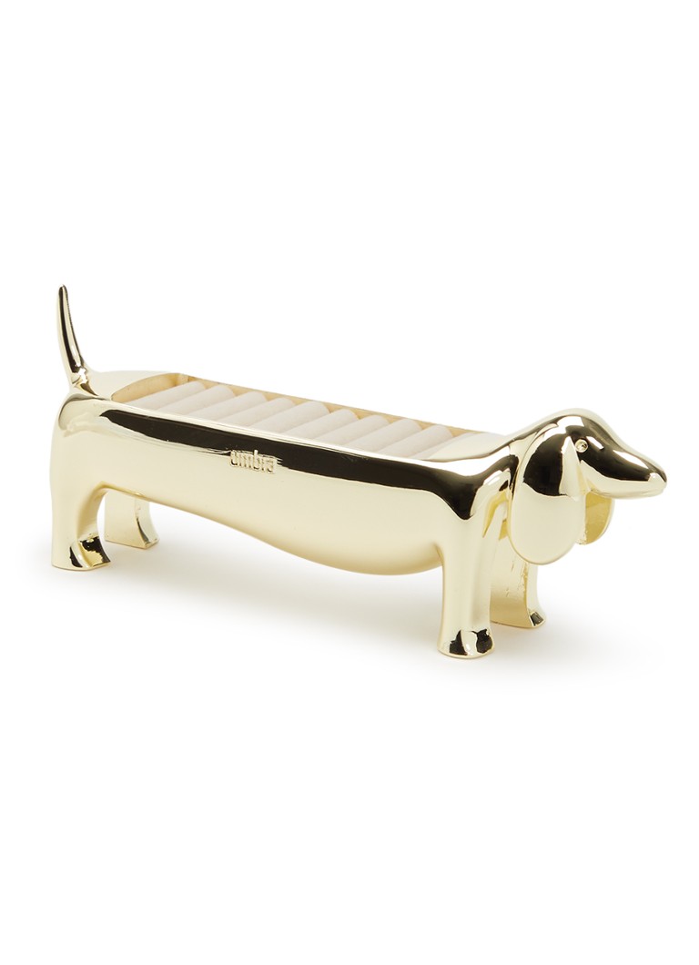 Umbra Dames Dachsie ringenhouder 6 cm in de kleur Goud, maat: 1maat