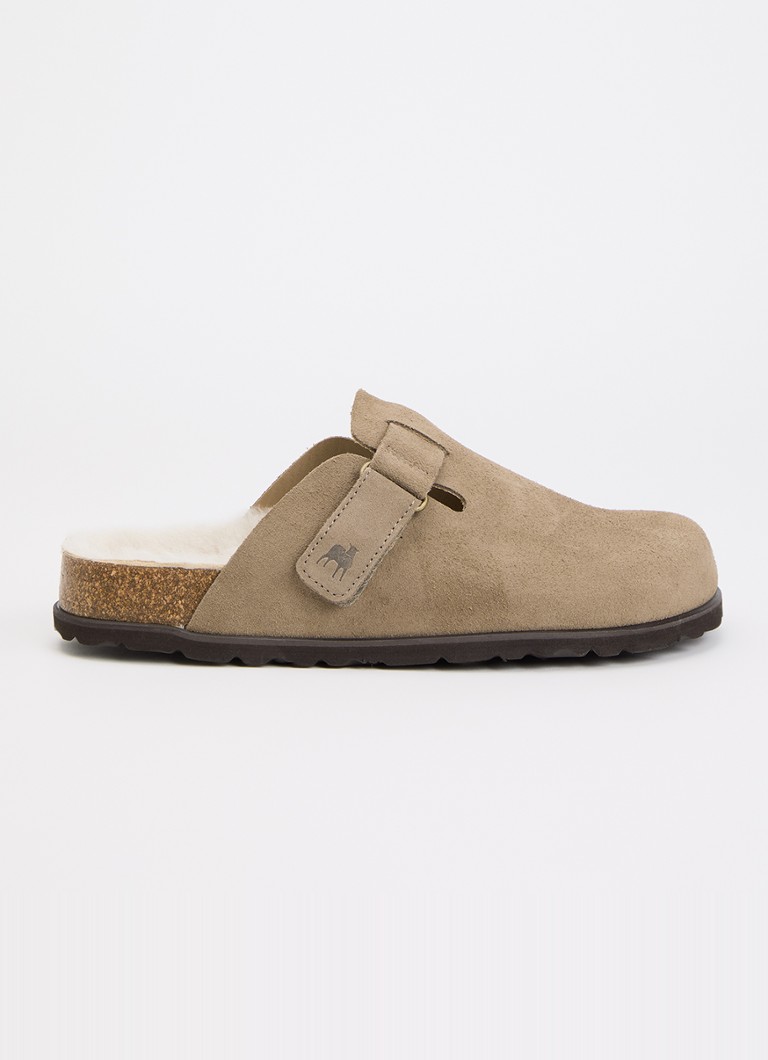 Shepherd Dames Hilma muiltje van suède in de kleur Taupe, maat: 38