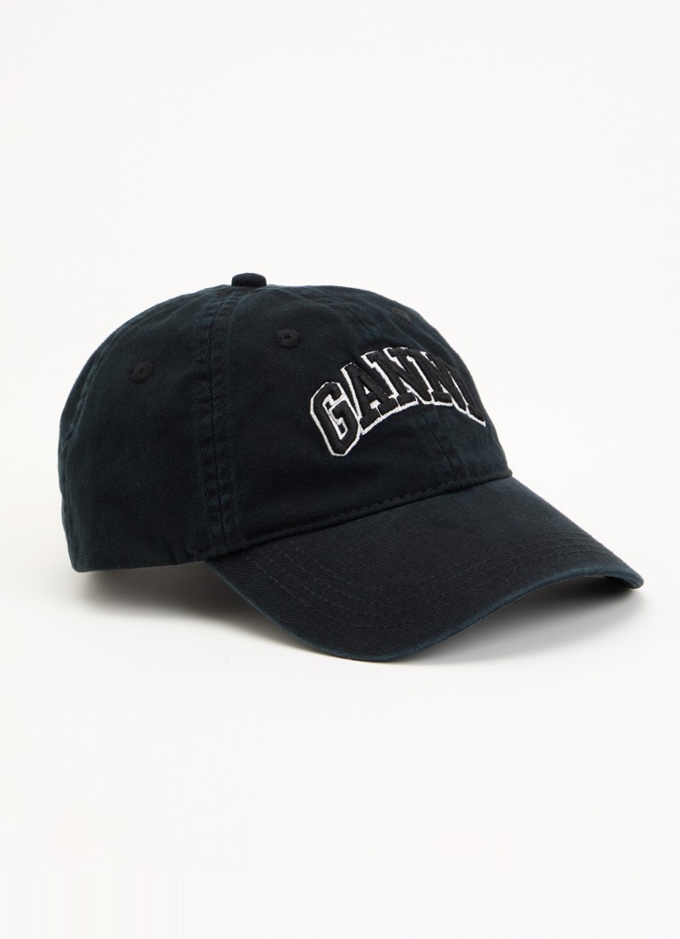 Ganni Dames Washed pet van canvas in de kleur Zwart, maat: XS/S