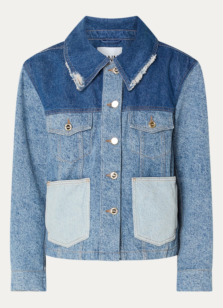 Ganni Dames Spijkerjas met borstzakken in de kleur Blauw, maat: 34
