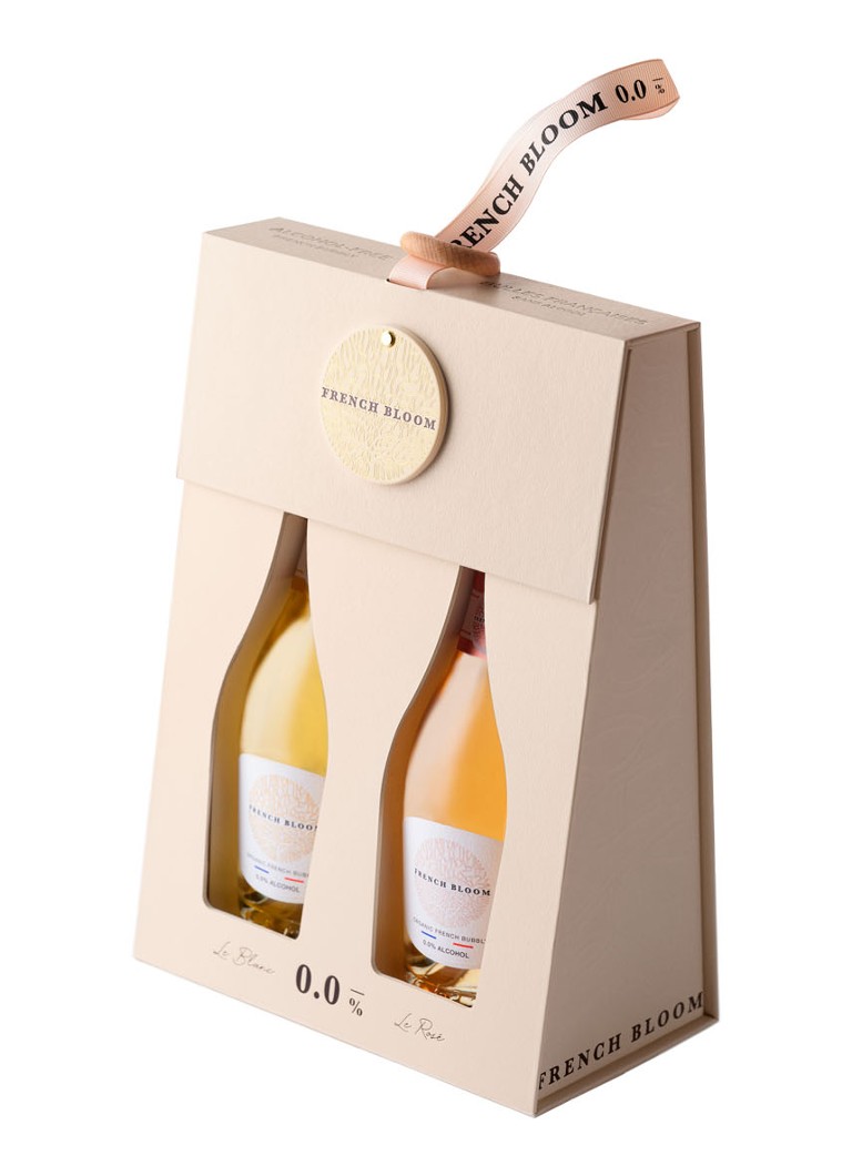 French Bloom French Bloom Baby Bloombox Le Blanc en Le Rosé alcoholvrije mousserende wjn set van 2 - Deal