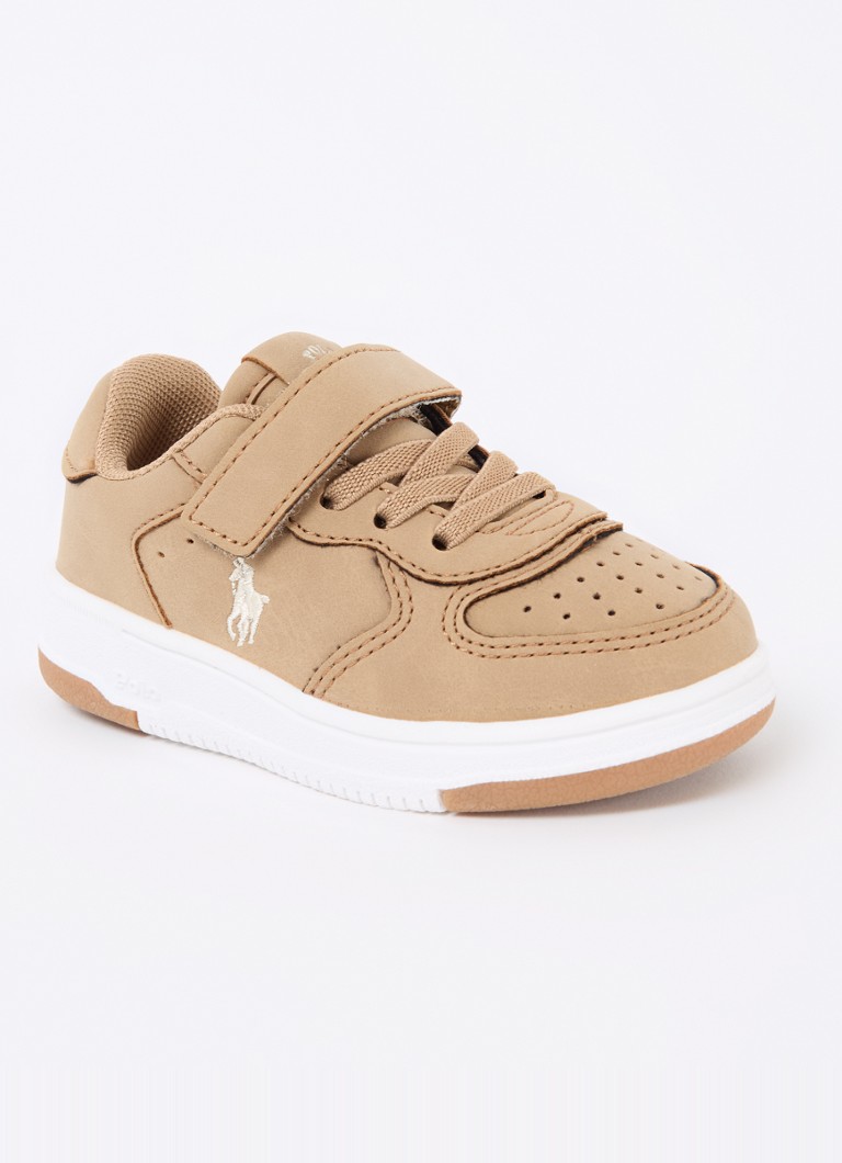 Ralph Lauren Meisjes Master Court sneaker met logoborduring in de kleur Camel, maat: 24
