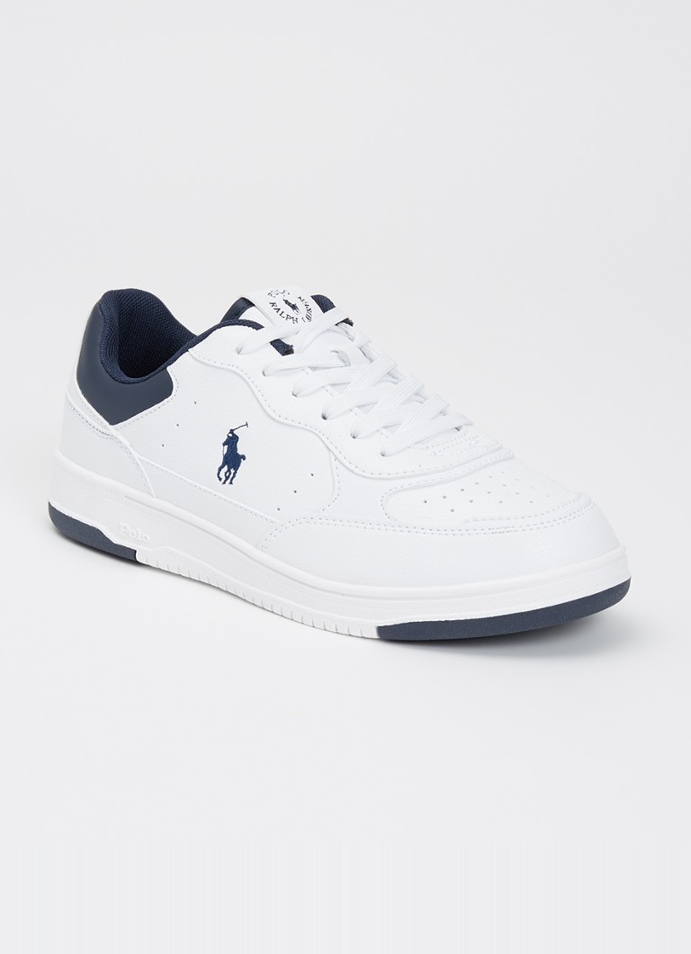 Ralph Lauren Jongens J-Masters Court II sneaker met logo in de kleur Wit, maat: 35