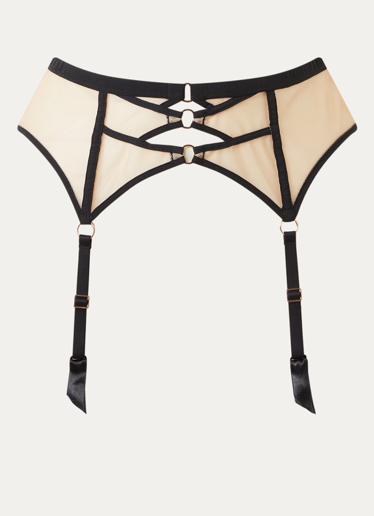 Simone Pérèle Dames Fantasme Porte jarretels met mesh in de kleur Zwart, maat: 38