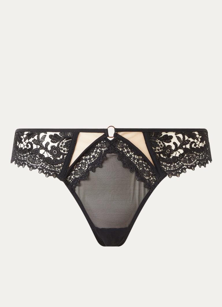 Simone Pérèle Dames Fantasme hipster met mesh en kant in de kleur Zwart, maat: 44