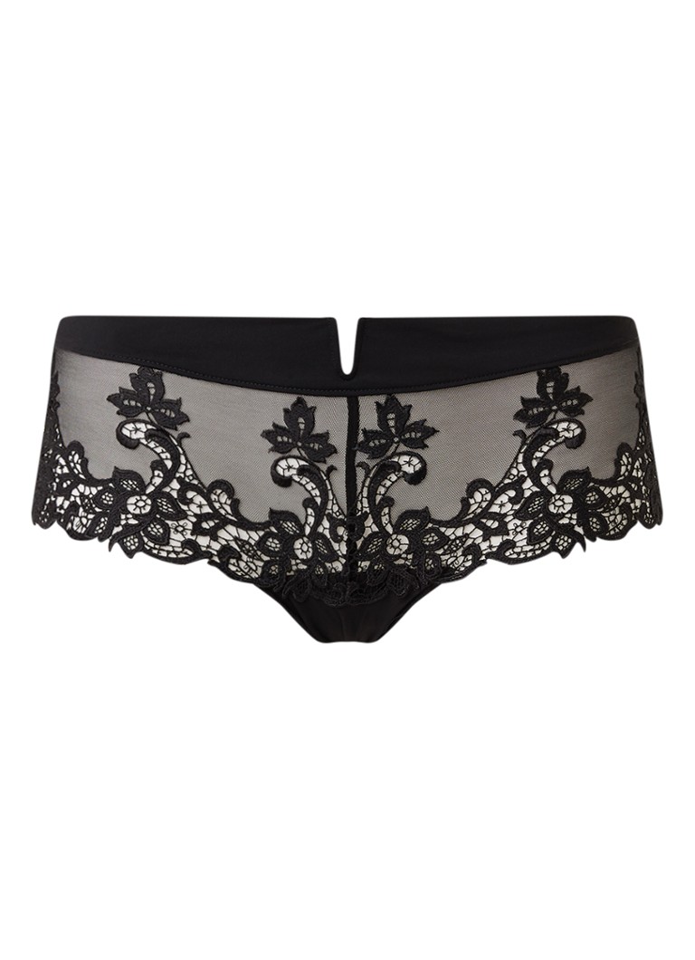 Simone Pérèle Dames Saga shorty met kant in de kleur Zwart, maat: 40