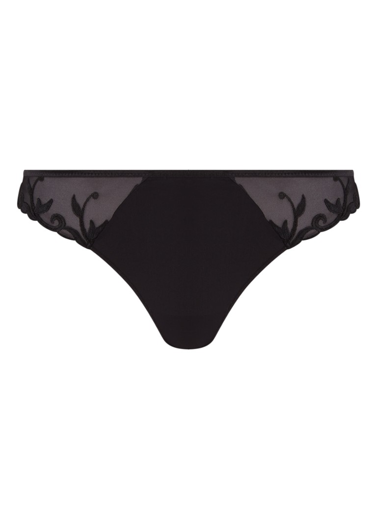Simone Pérèle Dames Andora string met borduring in de kleur Zwart, maat: 42