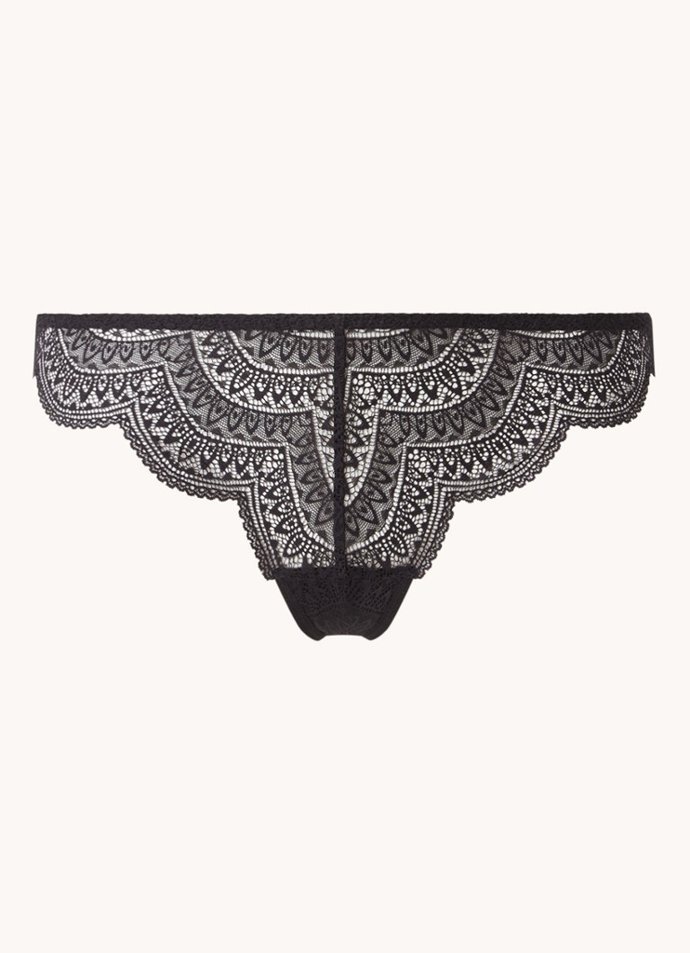 Simone Pérèle Dames Karma tanga van kant in de kleur Zwart, maat: 42