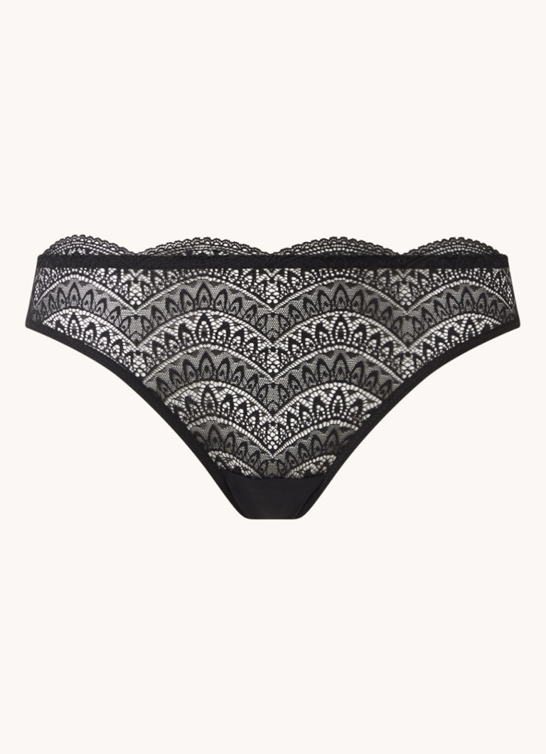 Simone Pérèle Dames Karma slip met kant in de kleur Zwart, maat: 36