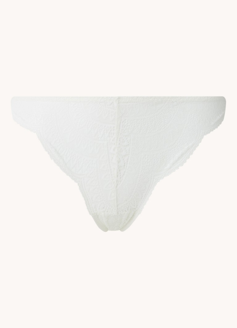 Simone Pérèle Dames Karma tanga van kant in de kleur Gebroken wit, maat: 42