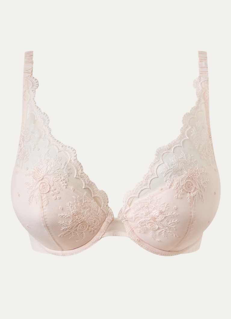 Simone Pérèle Dames Intrigue push-up bh met uitneembare vulling in de kleur Lichtroze, maat: D80