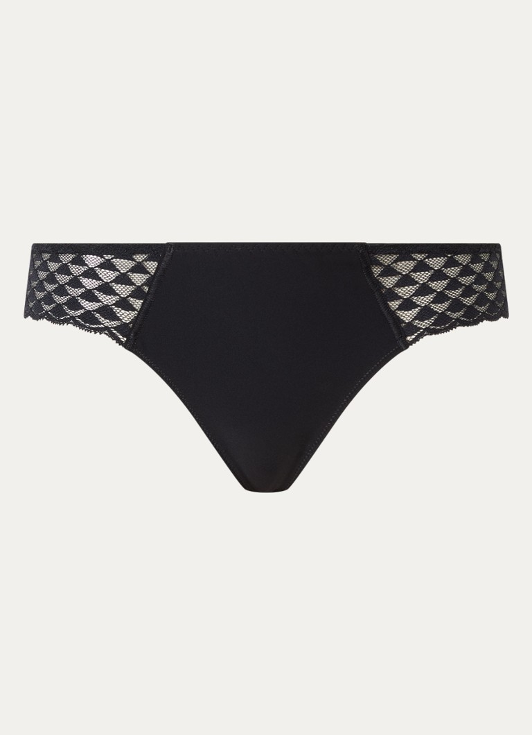 Simone Pérèle Dames Slip met opengewerkt dessin in de kleur Zwart, maat: 38