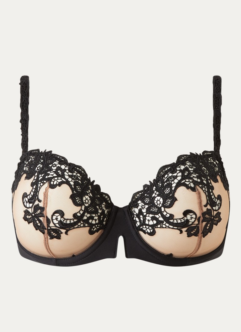 Simone Pérèle Dames Saga balconette bh van mesh in de kleur Zwart, maat: D75