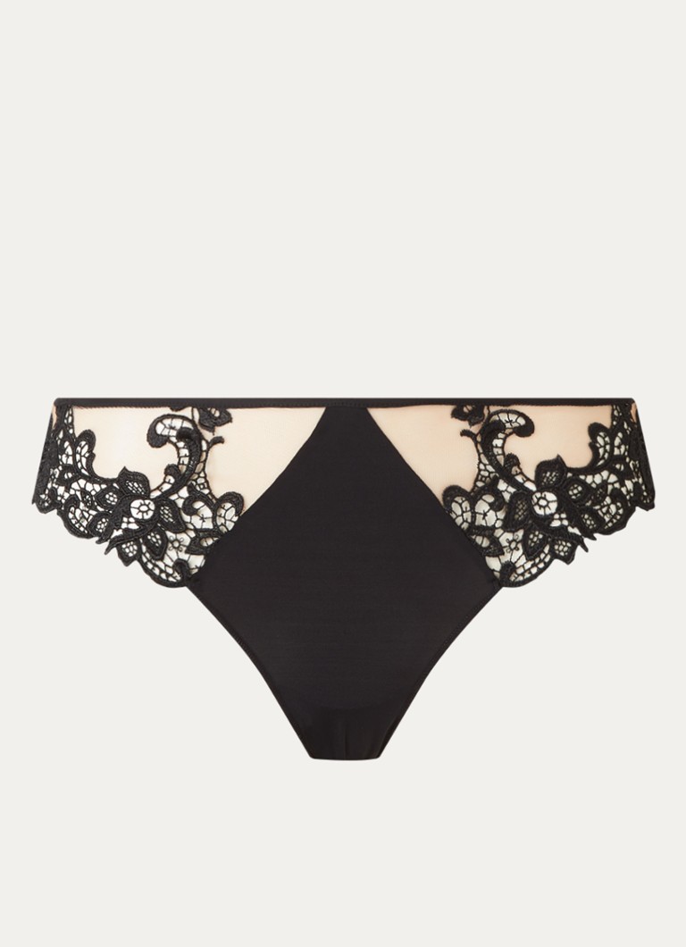 Simone Pérèle Dames Saga slip met mesh in de kleur Zwart, maat: 38