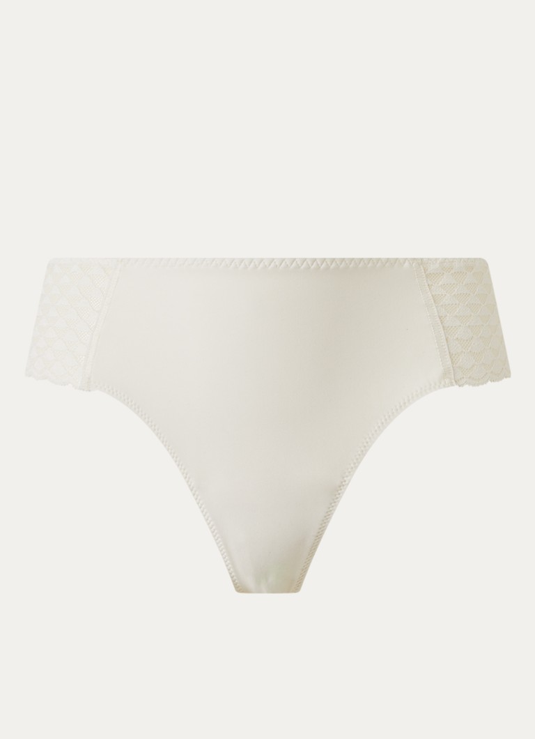Simone Pérèle Dames Subtle shorty van kant in de kleur Gebroken wit, maat: 44