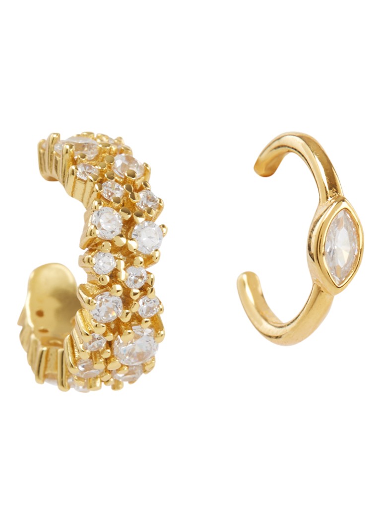 Franky Amsterdam Dames The Venice ear cuff verguld set van 2