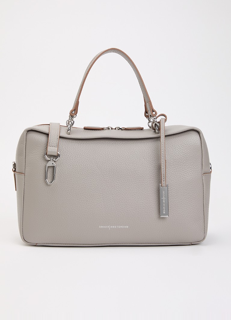 Smaak Dames Luuk handtas van leer met afneembare schouderriem in de kleur Taupe, maat: 1SZ