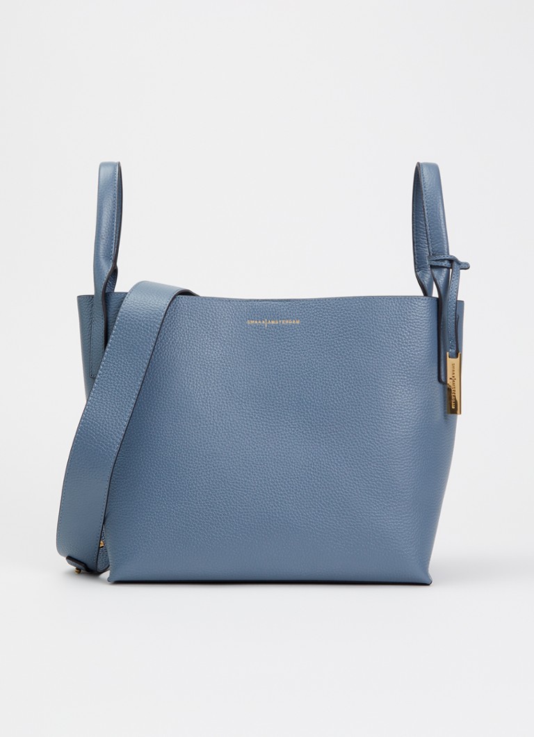Smaak Dames Scott crossbodytas van leer met uitneembaar etui in de kleur Staalblauw, maat: 1SZ